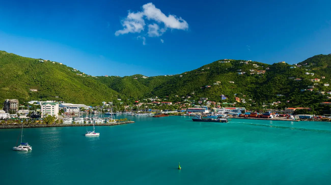 Yacht at a St Vincent & the Grenadines harbor before embarkation