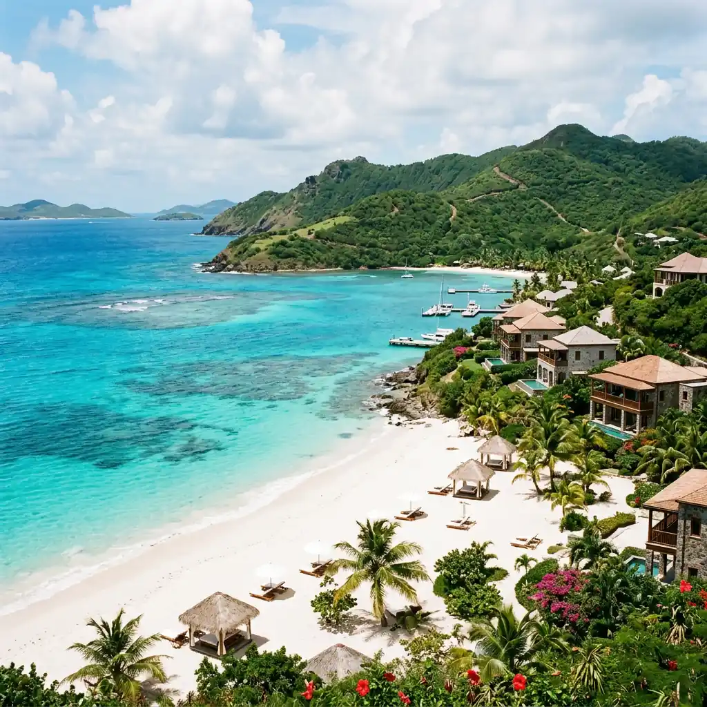 Scenic view of Canouan island